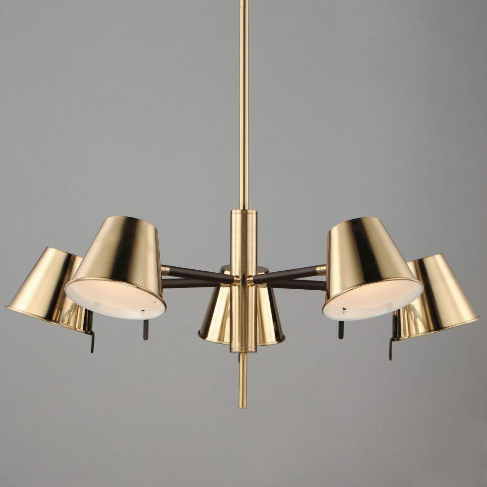 Maxim Lighting 25175DBZHR Carlo 5 Light Heritage Brass Chandelier - Front Angle View