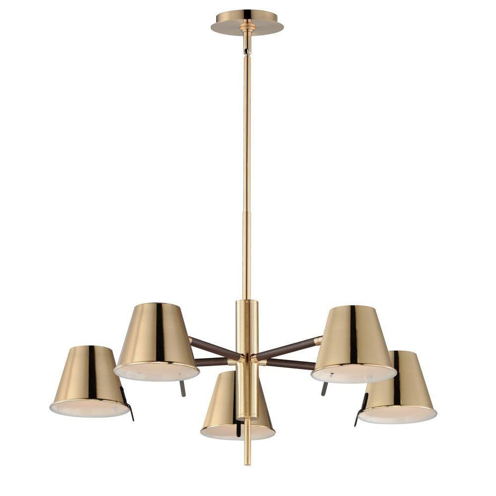 Maxim Lighting 25175DBZHR Carlo 5 Light Heritage Brass Chandelier - White Background