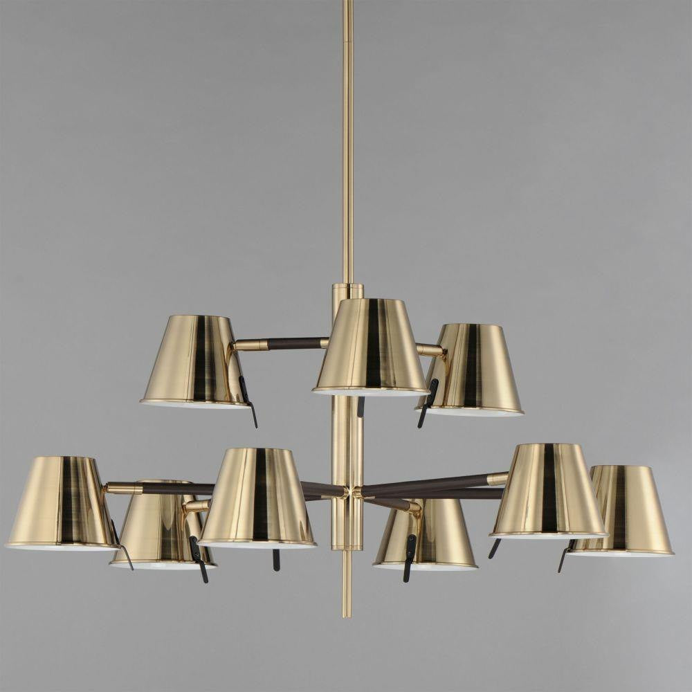 Maxim Lighting 25179DBZHR Carlo Chandelier side angle view on grey background