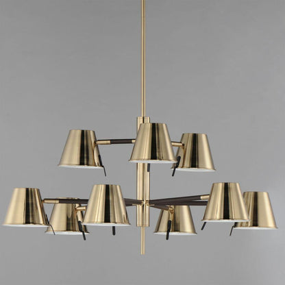 Maxim Lighting 25179DBZHR Carlo Chandelier side angle view on grey background