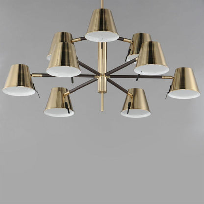 Maxim Lighting 25179DBZHR Carlo Chandelier bottom-up view showing 9 Empire shades