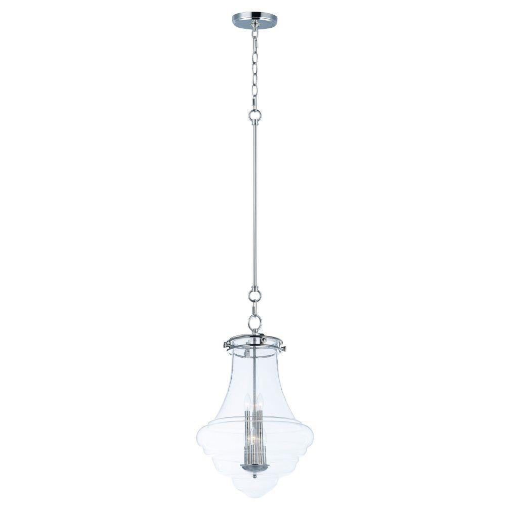 Maxim Lighting 25189CLPN Retro 6 Light 19 Inch Polished Nickel Pendant Ceiling Light