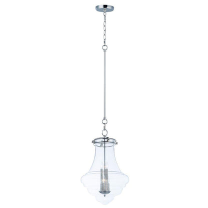 Maxim Lighting 25189CLPN Retro 6 Light 19 Inch Polished Nickel Pendant Ceiling Light