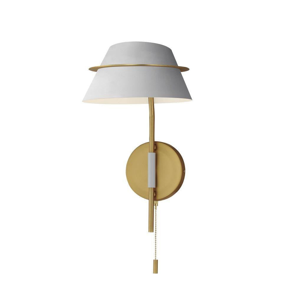 Maxim Lighting 25220LFGNAB Lucas 1 Light Wall Sconce in Natural Aged Brass with French Gray Shade