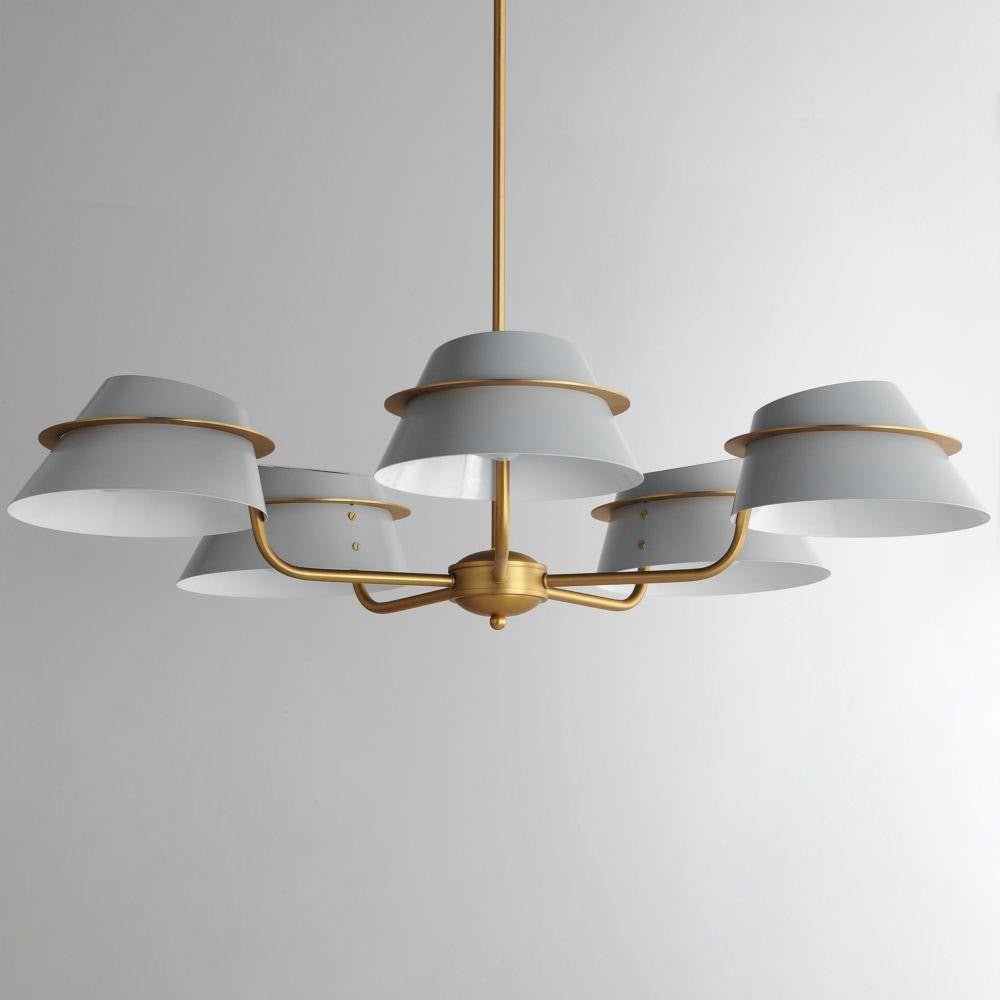 Maxim Lighting 25225LFGNAB Lucas 5 Light Chandelier - Side Angle View