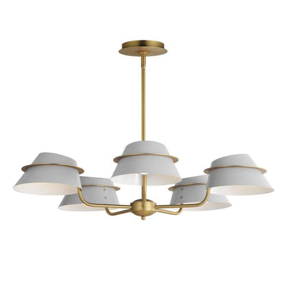 Maxim Lighting 25225LFGNAB Lucas 5 Light 36 inch Natural Aged Brass Chandelier Ceiling Light