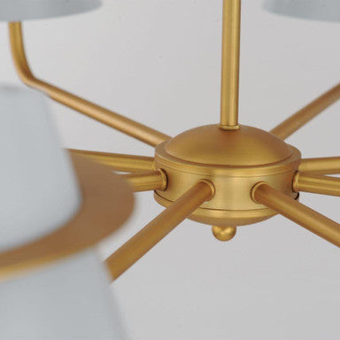 Maxim Lighting 25228LFGNAB Lucas Chandelier Natural Aged Brass Center Hub Detail