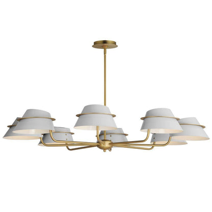 Maxim Lighting 25228LFGNAB Lucas 8 Light Chandelier Front View on White Background