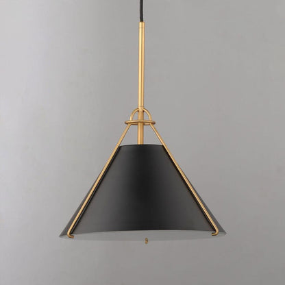 Maxim Lighting 25229BKNAB Lucas Pendant Side View in Black/Natural Aged Brass