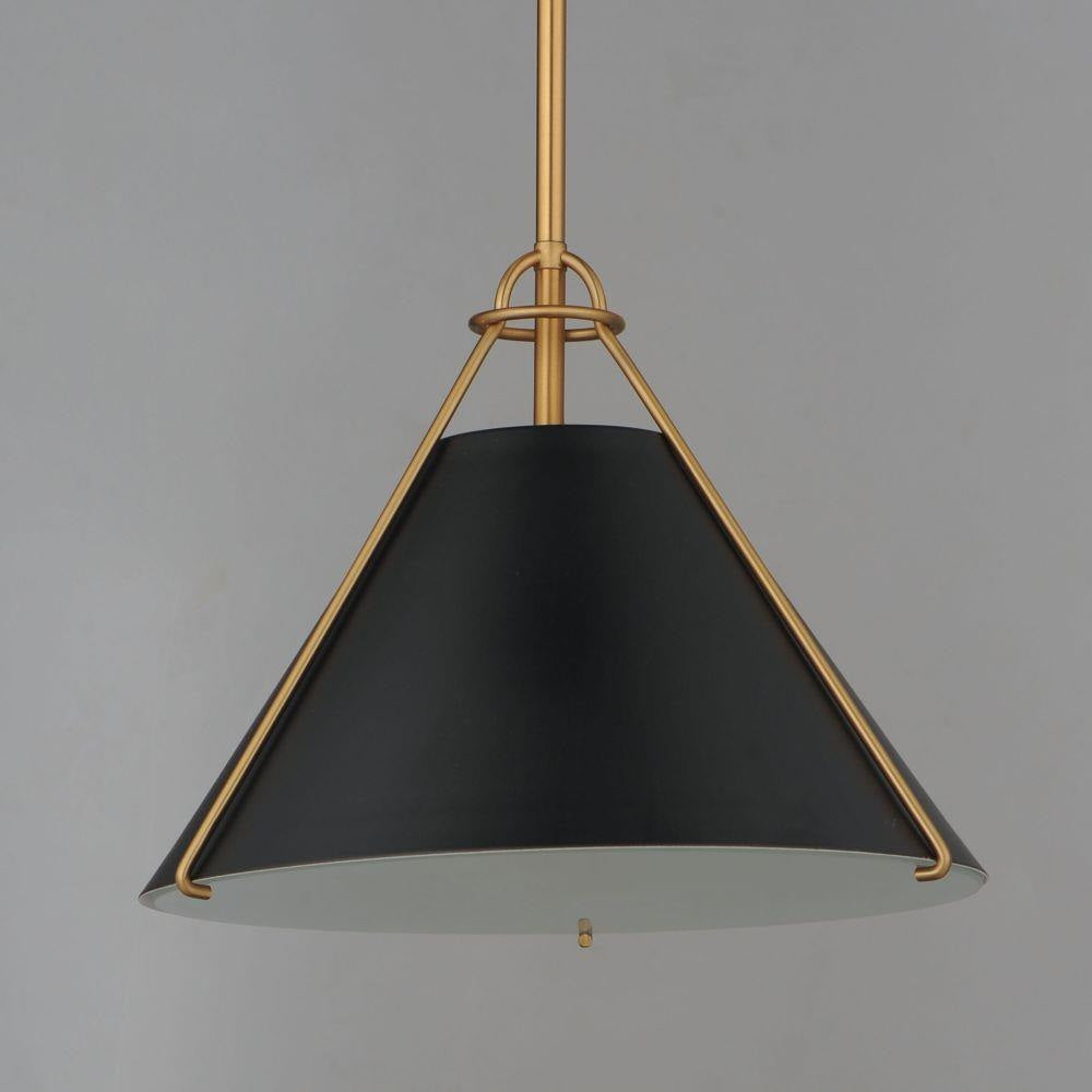 Maxim Lighting 25229BKNAB Lucas Pendant Close-Up View in Black/Natural Aged Brass