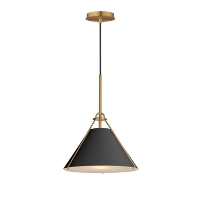 Maxim Lighting 25229LFGNAB Lucas 1 Light 13.25 inch Light French Gray/Natural Aged Brass Pendant Ceiling Light