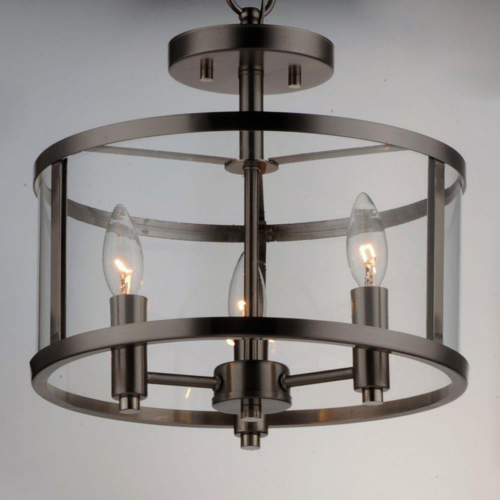 Maxim Lighting 25250CLSN Sentinel 3 Light Semi Flush Mount Ceiling Light Dark Finish View