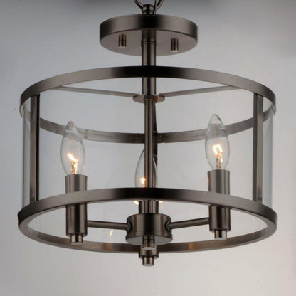Maxim Lighting 25250CLSN Sentinel 3 Light Semi Flush Mount Ceiling Light Dark Finish View