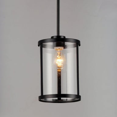 Maxim Lighting 25252CLSN Sentinel Mini Pendant Cylinder Clear Glass Shade Detail