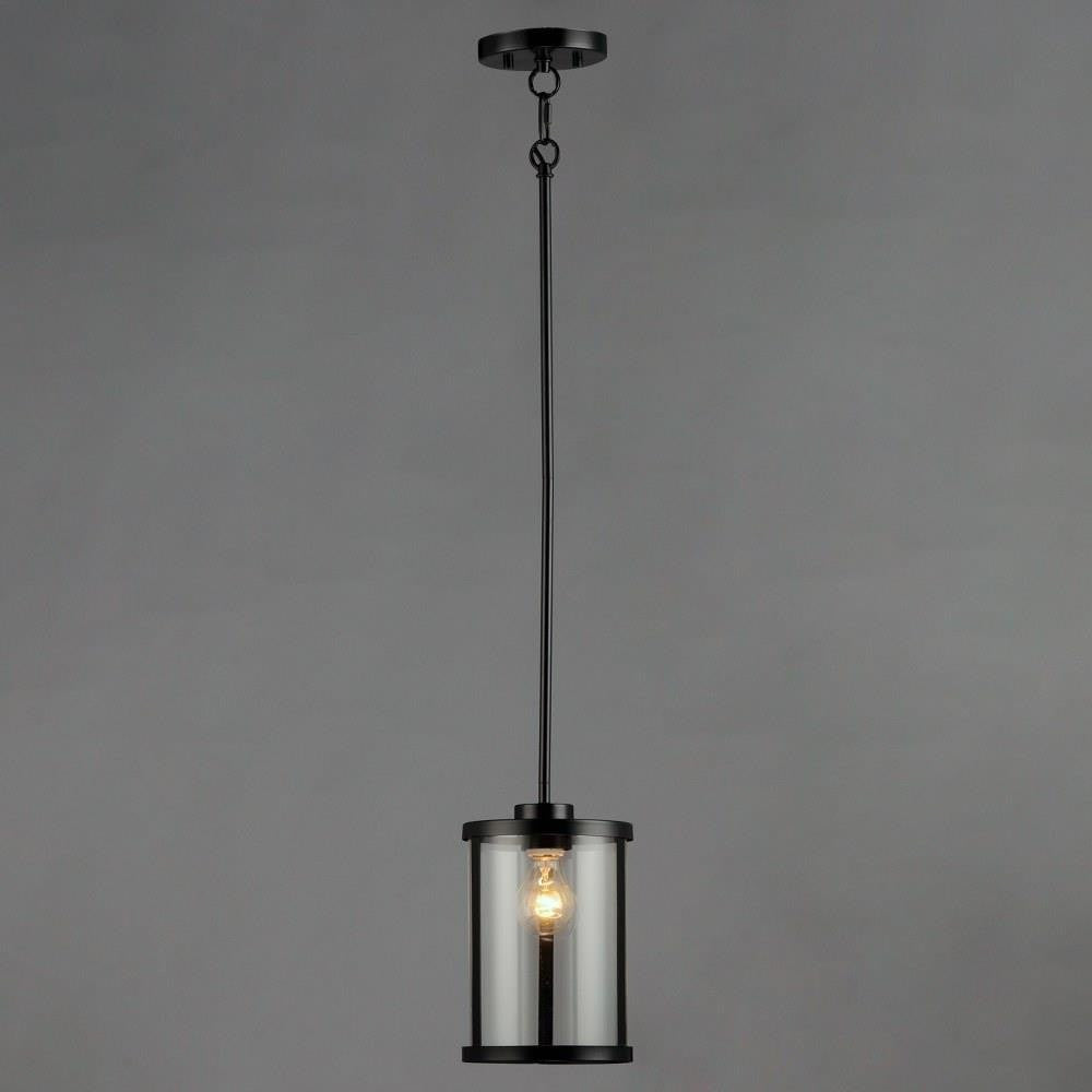 Maxim Lighting 25252CLBK Sentinel 1 Light 6.75 inch Black Mini Pendant Ceiling Light - grey background