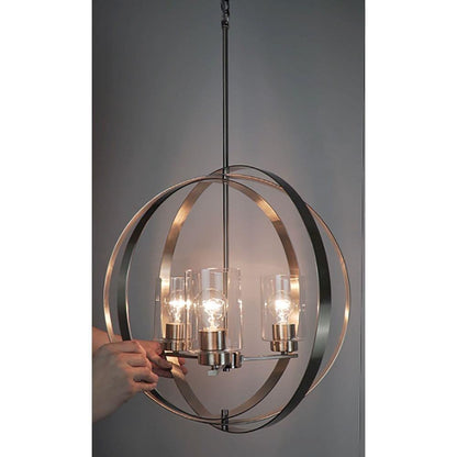 Maxim Lighting 25254CLSN Sentinel 3 Light Satin Nickel Globe Pendant - Installation View