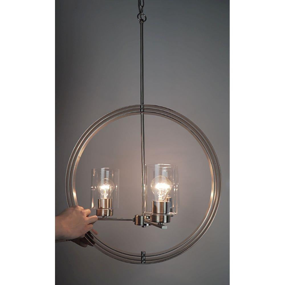 Maxim Lighting 25254CLSN Sentinel 3 Light Satin Nickel Globe Pendant - Assembly Detail View