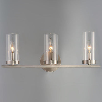 Maxim Lighting 25257CLSN Sentinel 3 Light Satin Nickel Bath Vanity Wall Light lifestyle view