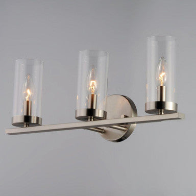 Maxim Lighting 25257CLSN Sentinel 3 Light Satin Nickel Bath Vanity Wall Light angle view