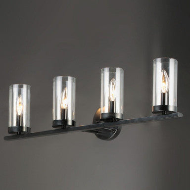 Maxim Lighting 25258CLSN Sentinel 4 Light Satin Nickel Bath Vanity Wall Light - Left Angle View