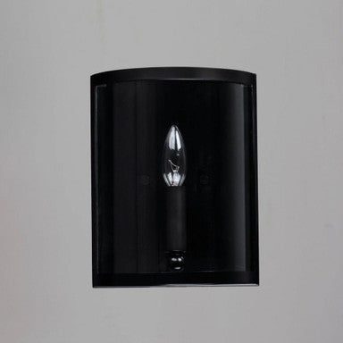 Maxim Lighting 25259CLBK Sentinel 1 Light Black Wall Sconce with Clear Glass Shade - Side View