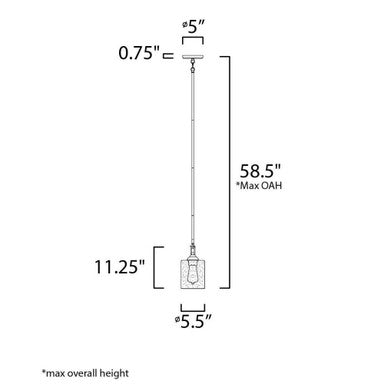 Maxim Lighting 25279SSBZ Stonehenge Mini Pendant dimension diagram