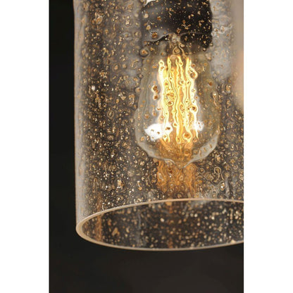 Maxim Lighting 25279SSBZ Stonehenge Mini Pendant - Close-up of seeded glass shade with gold flecks