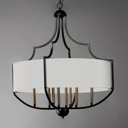 Maxim Lighting 25285WLBZAB Savant 8 Light 31 inch Bronze and Antique Brass Drum Chandelier - angle view on gray background
