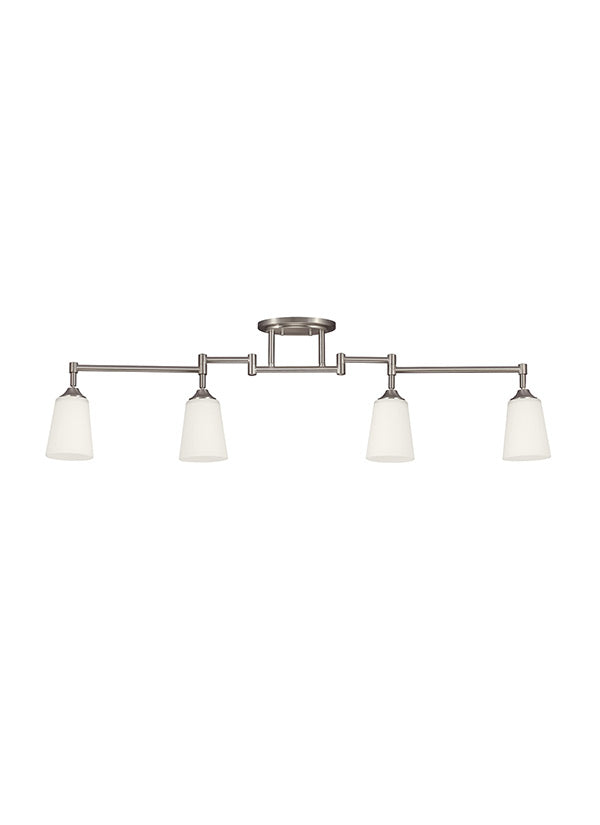 Generation Lighting 2530404-962 4 light brushed nickel track light kit