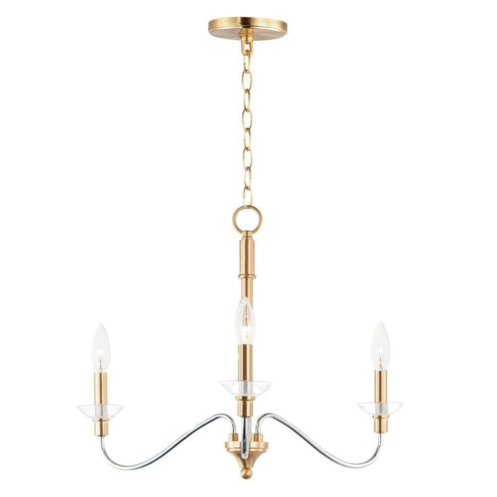 Maxim Lighting 25373CLPCSBR Clarion 3 Light Polished Chrome Satin Brass Pendant Ceiling Light - Full Chain Hang View