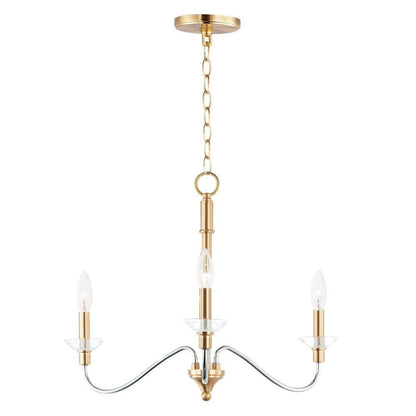 Maxim Lighting 25373CLPCSBR Clarion 3 Light Polished Chrome Satin Brass Pendant Ceiling Light - Full Chain Hang View