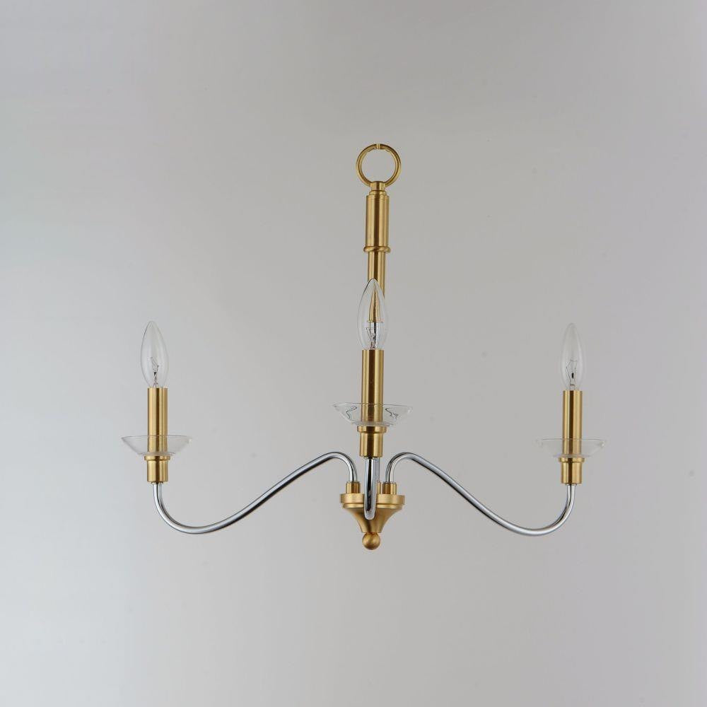 Maxim Lighting 25373CLPCSBR Clarion 3 Light Polished Chrome Satin Brass Pendant Ceiling Light - Alternate Front View