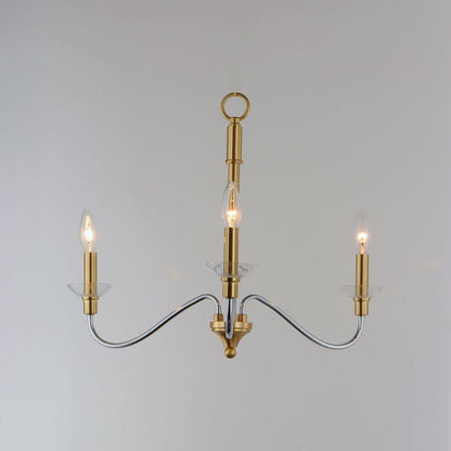 Maxim Lighting 25373CLPCSBR Clarion 3 Light Polished Chrome Satin Brass Pendant Ceiling Light - Front Angle View