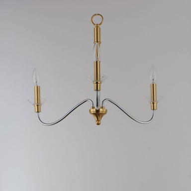 Maxim Lighting 25373CLPCSBR Clarion 3 Light Polished Chrome Satin Brass Pendant Ceiling Light - Low Angle View