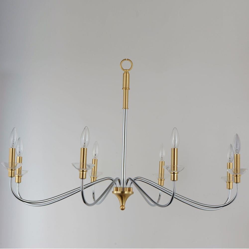 Maxim Lighting 25378CLPCSBR Clarion 8 Light Polished Chrome Satin Brass Chandelier Ceiling Light