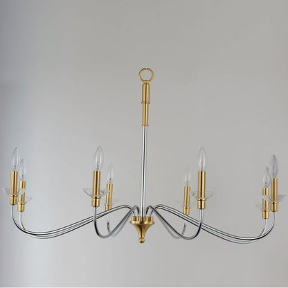 Maxim Lighting 25378CLPCSBR Clarion 8 Light Polished Chrome Satin Brass Chandelier Ceiling Light