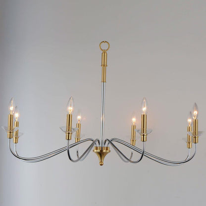 Maxim Lighting 25378CLPCSBR Clarion 8 Light Chandelier with Bulbs Lit - Side Angle