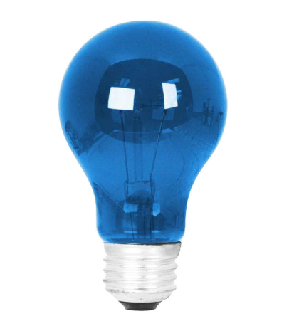 Feit Electric 25A/TB/RP E26 Medium E26 Lamp Base A19 Incandescent Light Bulb, Color Temperature 2700K, Wattage 25W, Voltage ‎120V, Blue Finish
