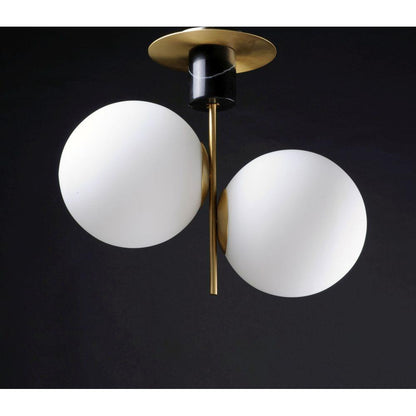 Maxim Lighting 26032SWSBRBK Vesper 2 Light Satin Brass Black Semi-Flush Mount Ceiling Light