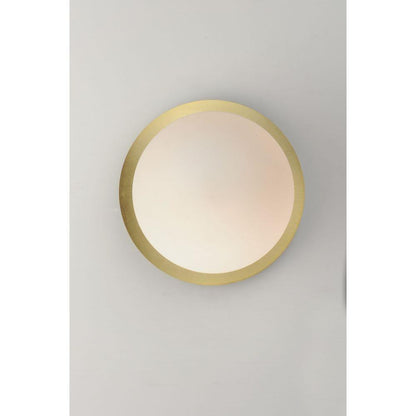 Maxim Lighting 26033SWSBRBK Vesper Wall Sconce Front View Installed on Wall