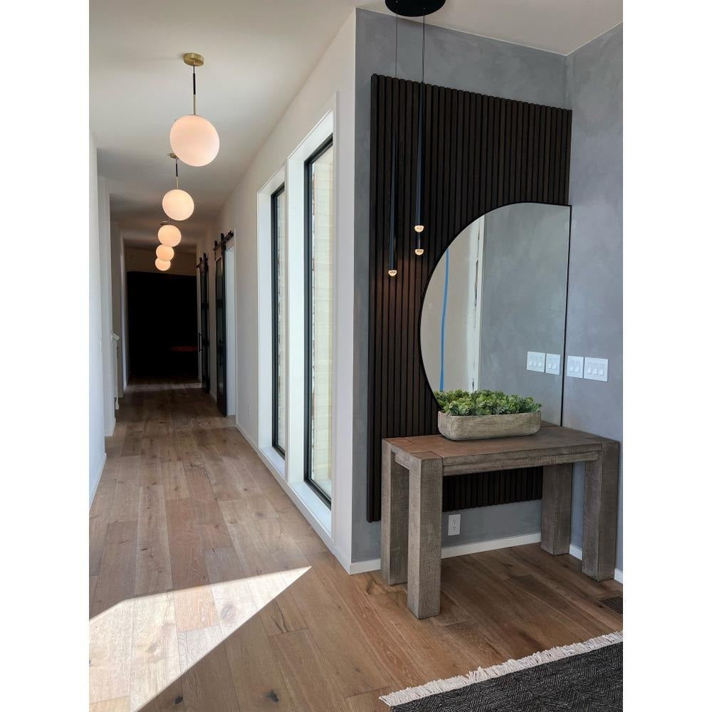 Maxim Lighting 26034SWSBRBK Vesper Globe Pendants Lifestyle Photo in Modern Hallway Setting