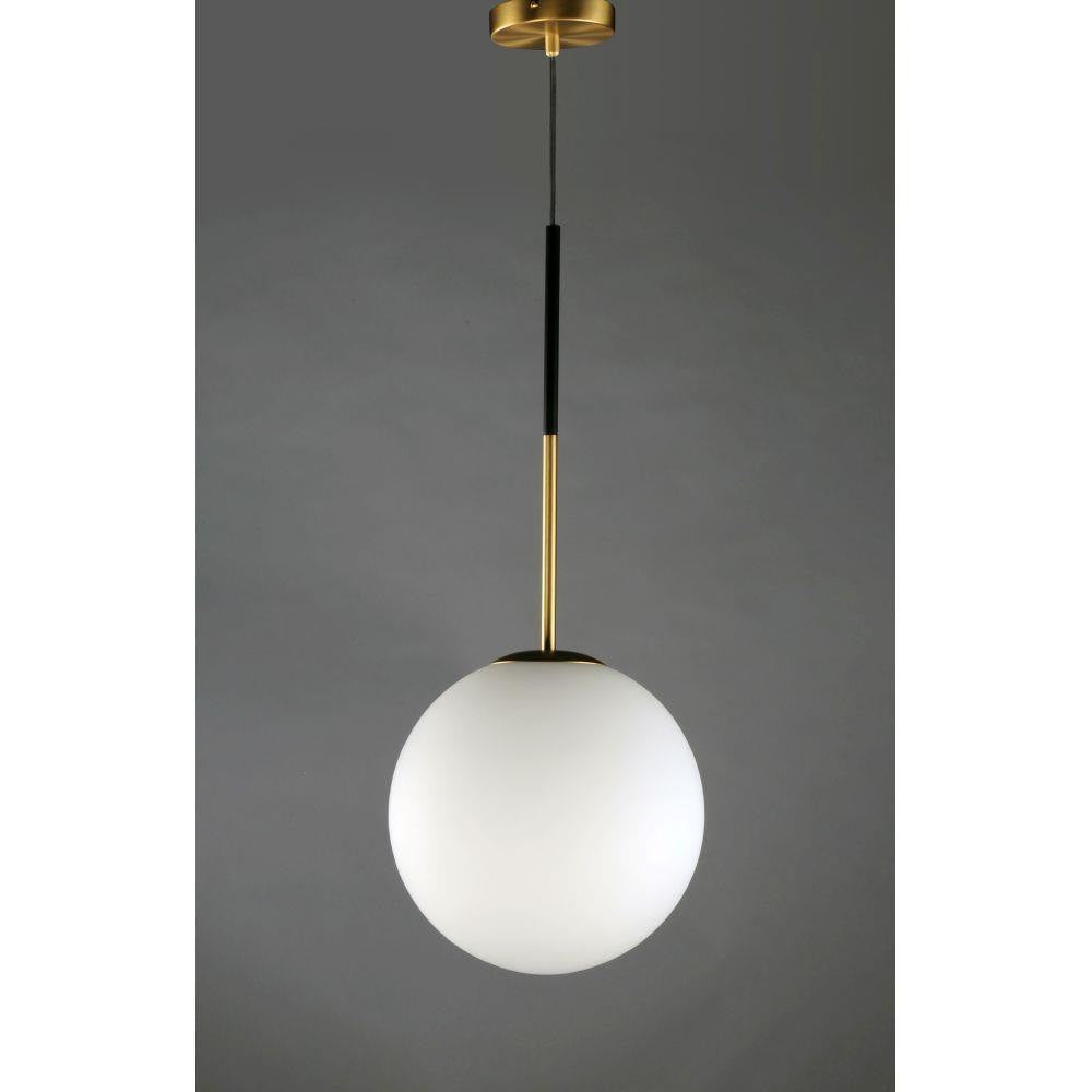 Maxim Lighting 26034SWSBRBK Vesper 1 Light Globe Pendant Full View with Canopy on Dark Background