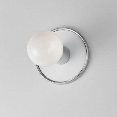 Maxim Lighting 26091WTBKPC Hollywood Wall Sconce with White Mounting Plate and Polished Chrome Ring