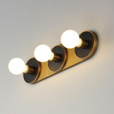 Maxim Lighting 26093BKNAB Hollywood 3 Light Black/Natural Aged Brass Bath Vanity Wall Light - Lifestyle View