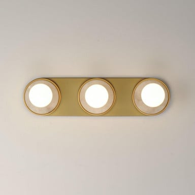 Maxim Lighting 26093WANAB Hollywood 3 Light White Alabaster Natural Aged Brass Bath Vanity Wall Light - Installed Front View