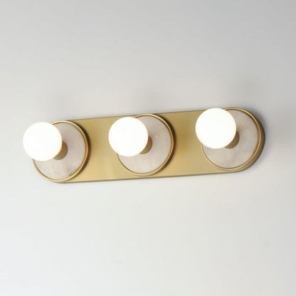 Maxim Lighting 26093WANAB Hollywood 3 Light White Alabaster Natural Aged Brass Bath Vanity Wall Light - Lifestyle Side Angle