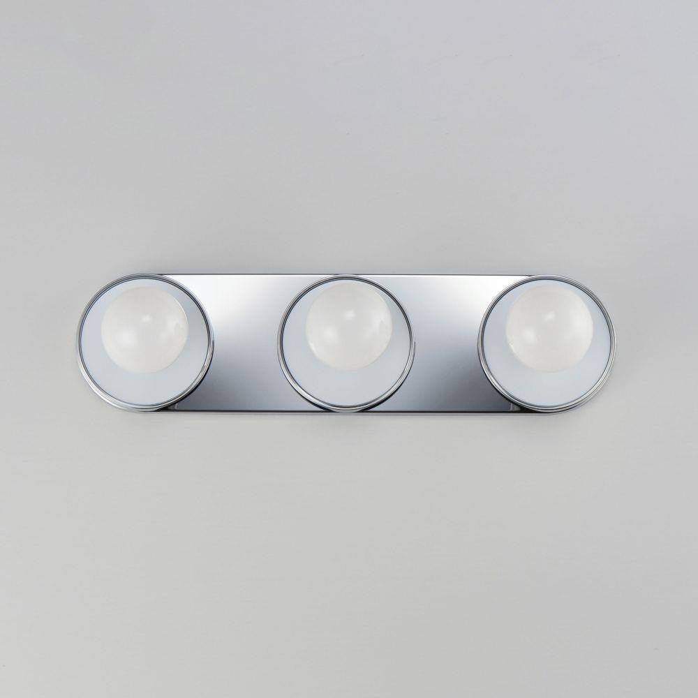 Maxim Lighting 26093WTBKPC Hollywood 3 Light Bath Vanity Wall Sconce - Polished Chrome Front View