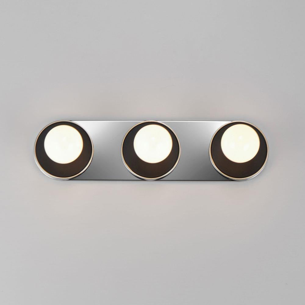 Maxim Lighting 26093WTBKPC Hollywood 3 Light Bath Vanity Wall Sconce - Black/Polished Chrome Front View
