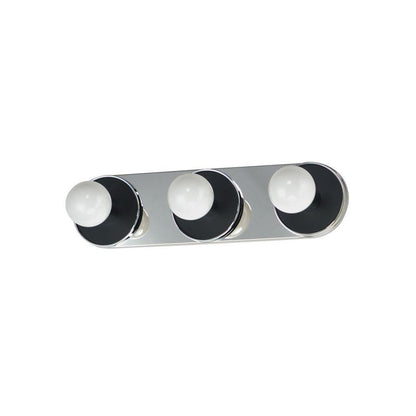 Maxim Lighting 26093WTBKPC Hollywood 3 Light Bath Vanity Wall Sconce in Black/Polished Chrome