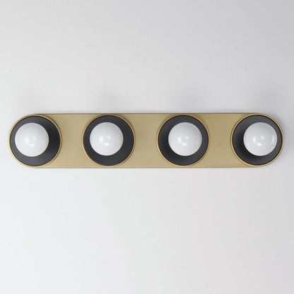 Maxim Lighting 26094BKNAB Hollywood 4 Light 26.5 Inch Black/Natural Aged Brass Bath Vanity Wall Light - Front View
